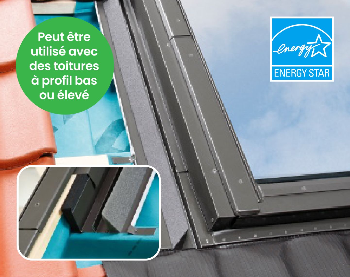 FAKRO Solin de fenêtre de toit 19 Ehv T Thermo Solin