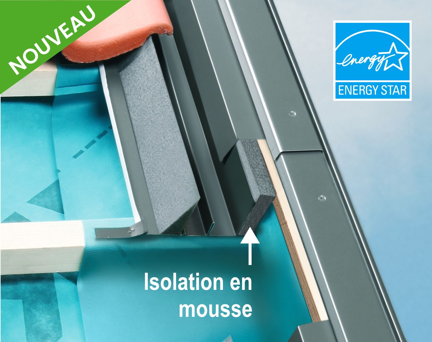 FAKRO - Solin De Puits De Lumière Avec Cadre Intégré 13 Isolation En Mousse 2