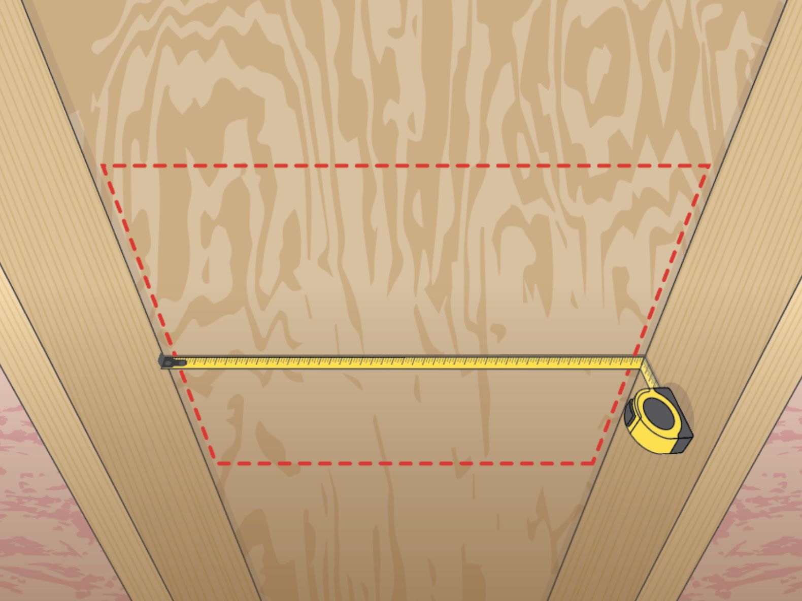 Mesurer votre puits de lumière 7 Measuring roof rafters