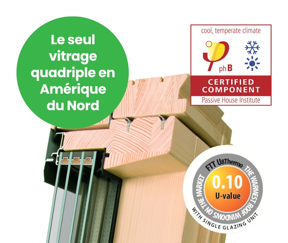 FAKRO Fenêtre de toit pivotante thermo aveccadre intégré FTT U6 et FTT U8 thermo de FAKRO 20 Vsg Thermo