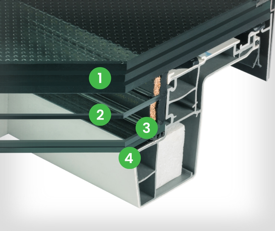 FAKRO DXW Fenêtre praticable pour toit plat 20 Dxw strong insulation cross section