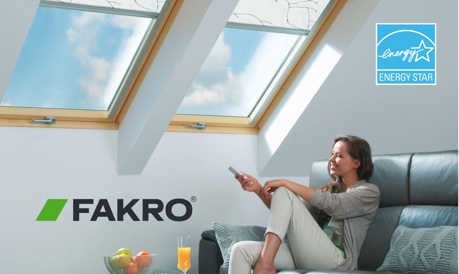 Fakro ENERGY STAR Woman Livingroom Skylights