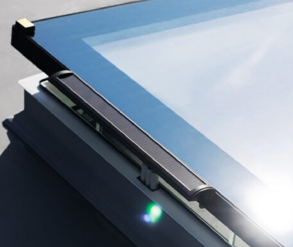 Solar powered roof window