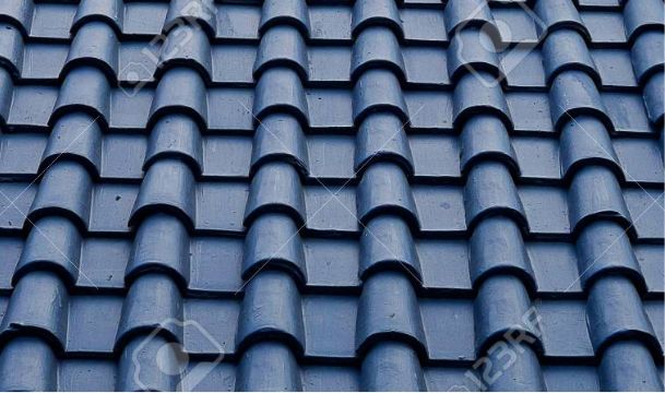 Couleurs du cadre 25 Blue ceramic tile roof