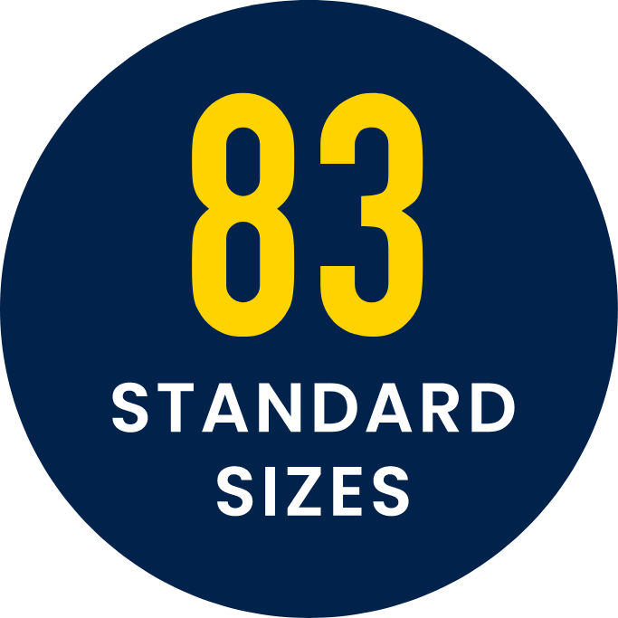 83 Standard Sizes