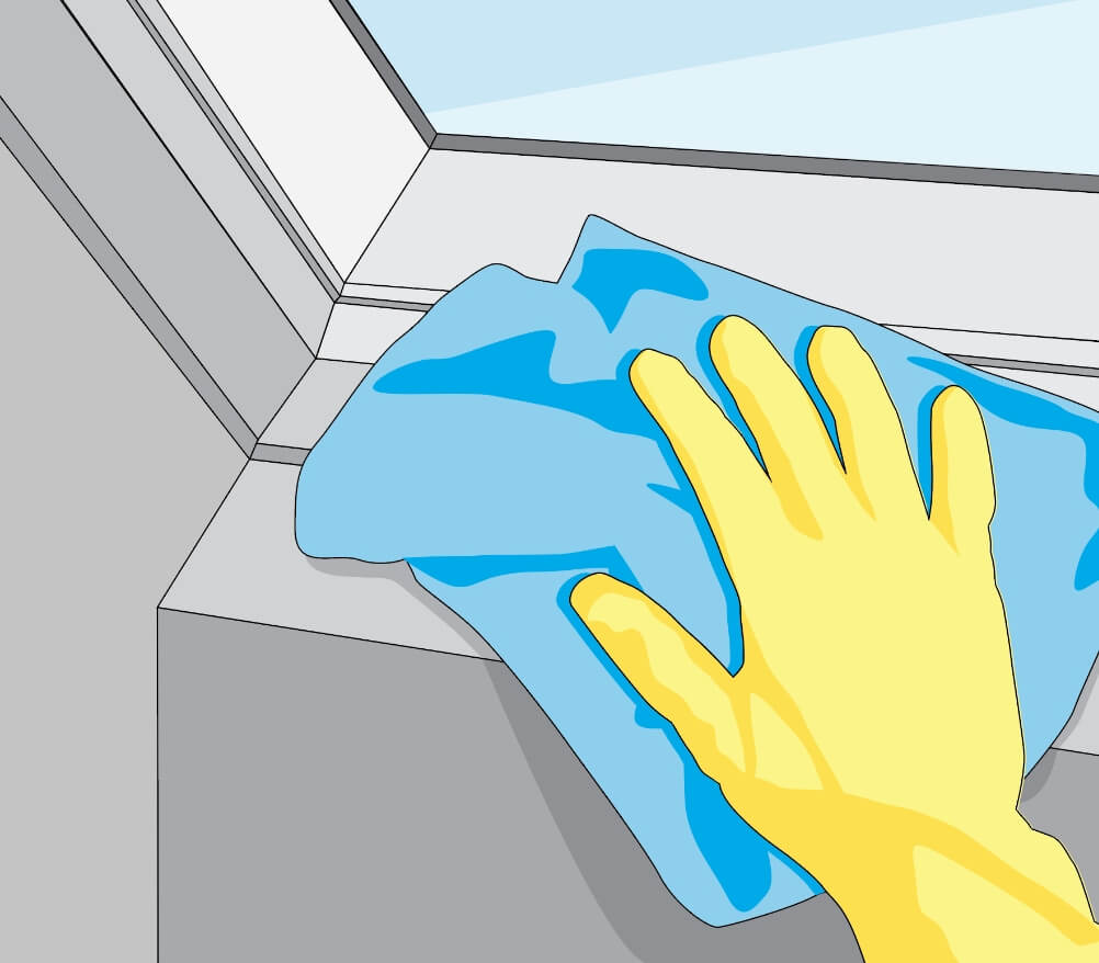 Service et entretien 15 Cleaning skylight interior 2