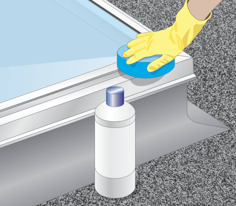 Service et entretien 11 Cleaning skylights aluminium mill finished