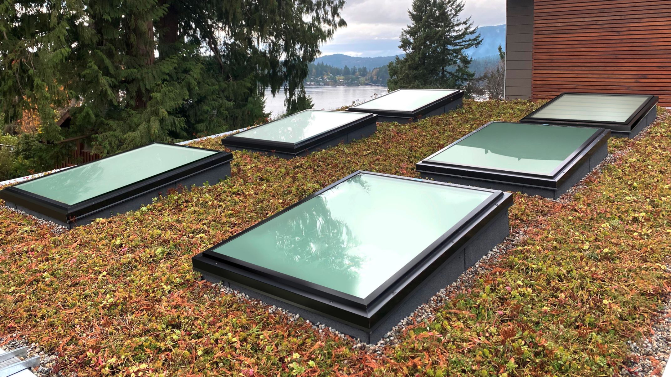 Roof Types & Slopes 21 Flat Roof Six Skylights