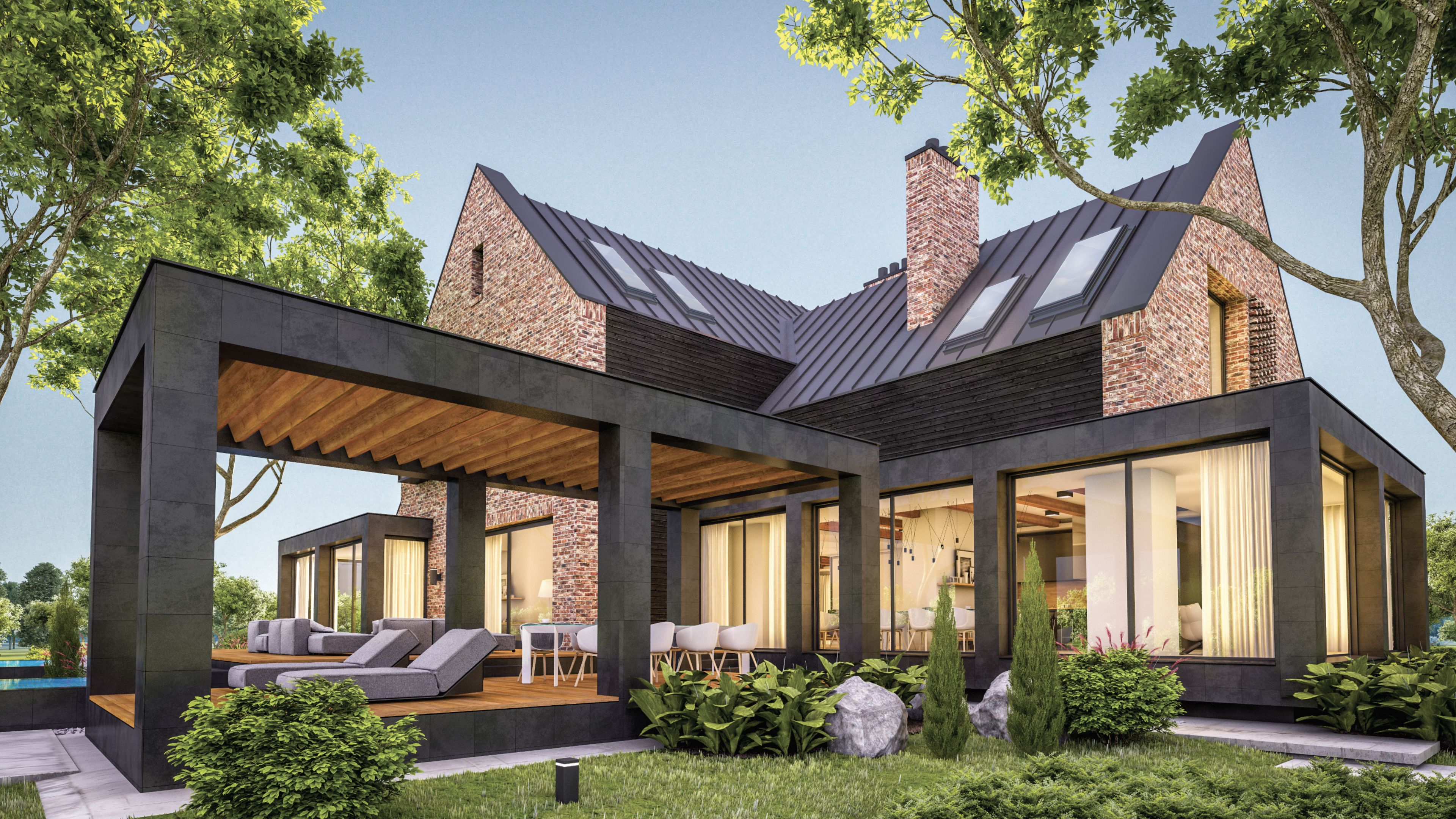 Skylights modern home hero
