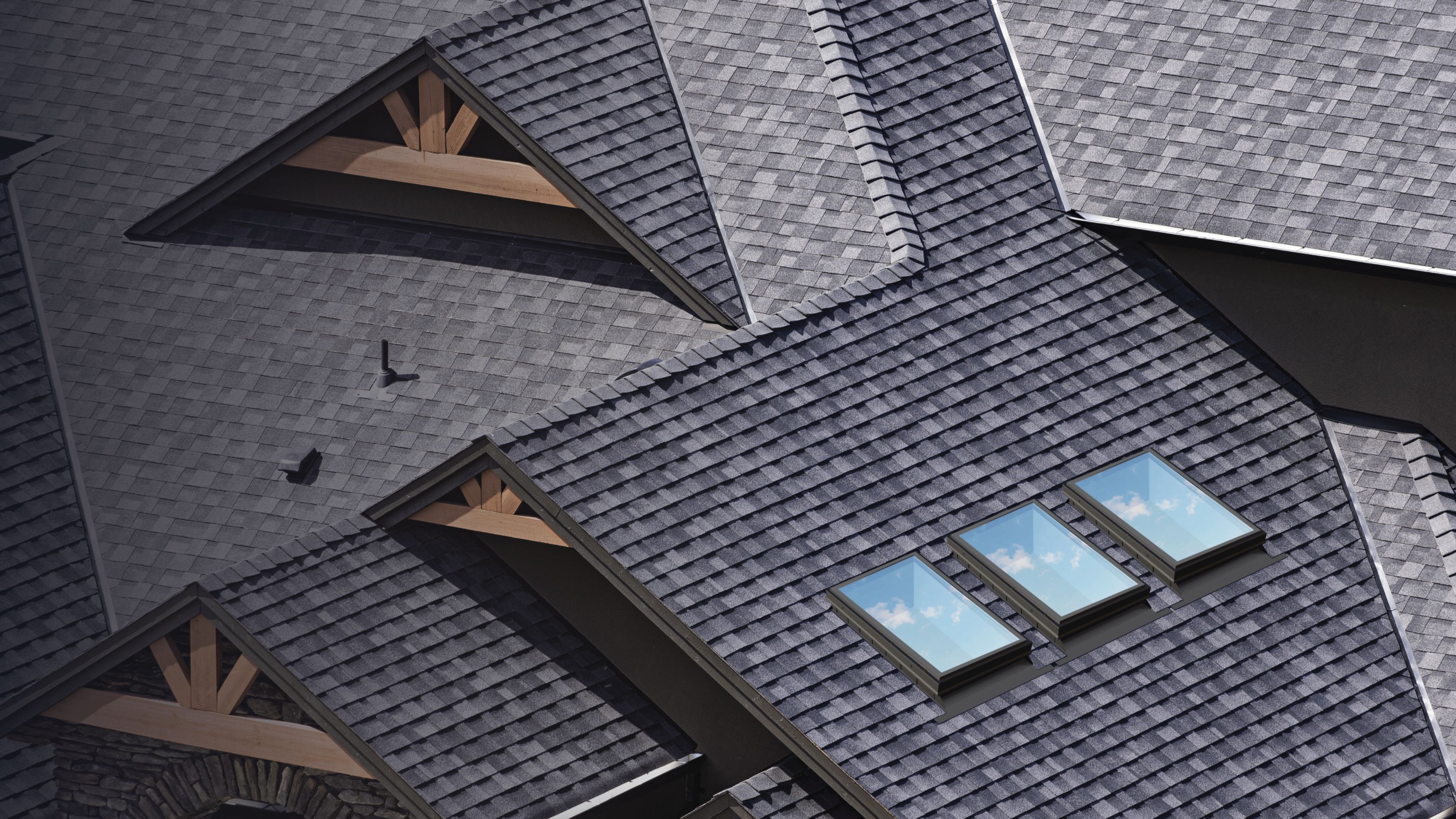 Three Skylights Sloped Roof