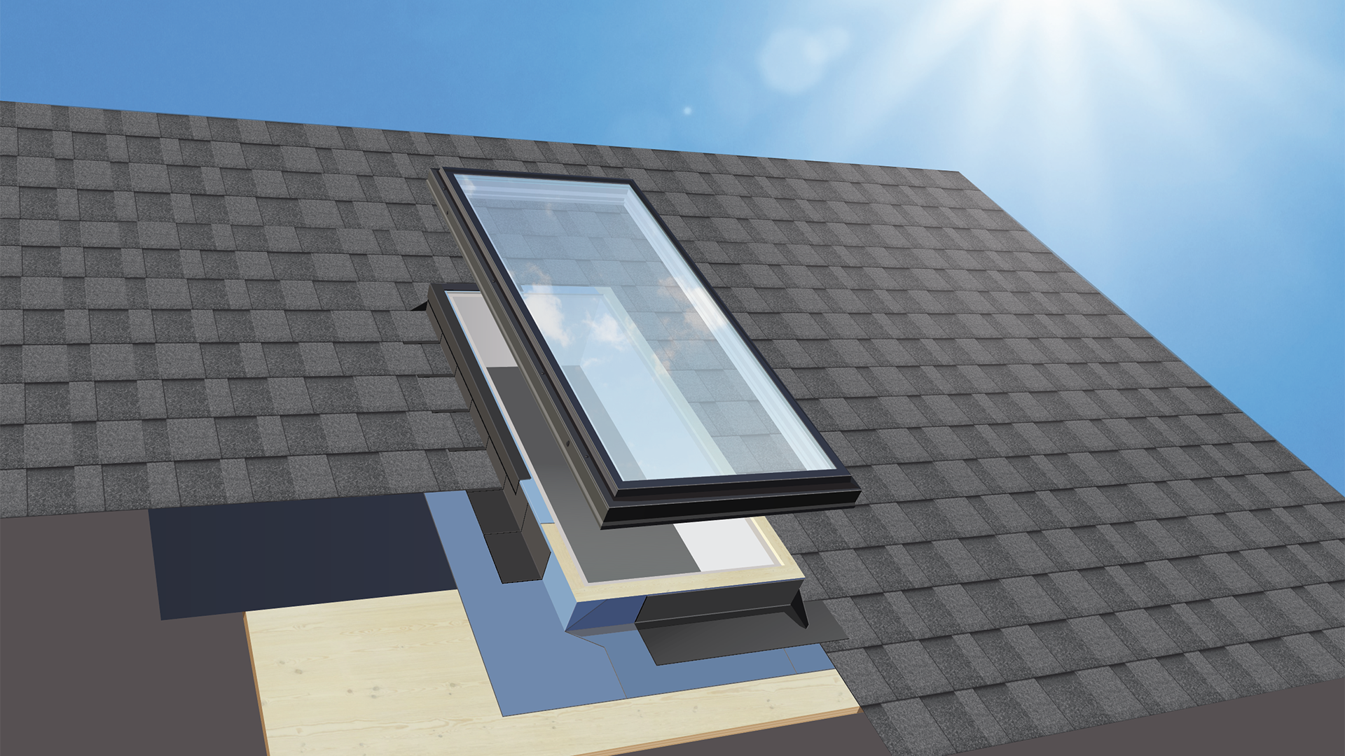 Canadia made curb mount skylight