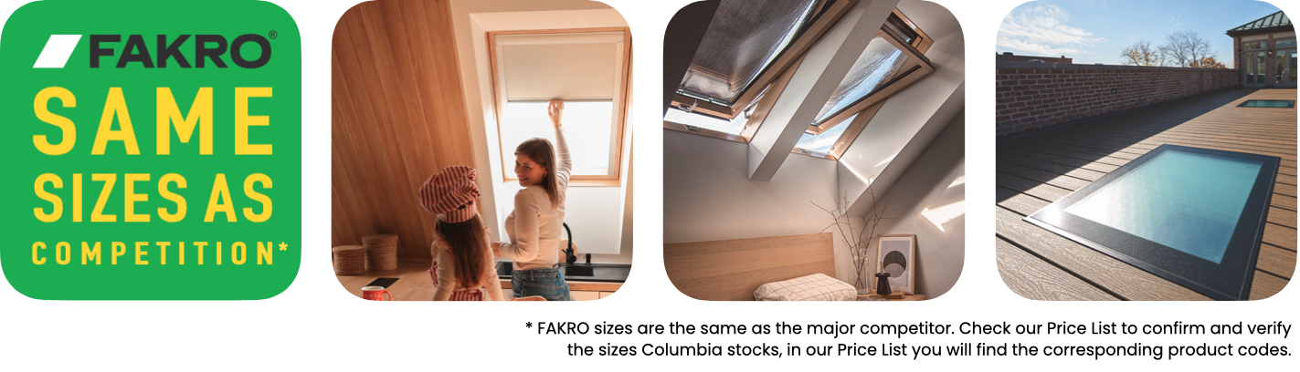 FAKRO Skylights 7 FK Sizes 3