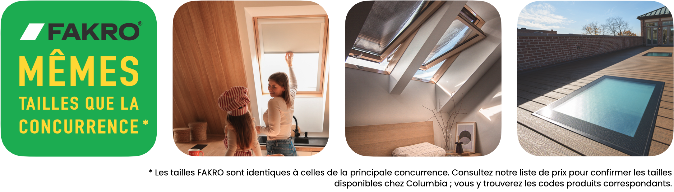 Puits de lumière FAKRO 8 FR FK SIzes